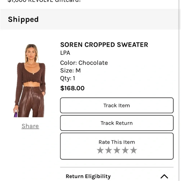 Revolve LPA sorren cropped sweater XS - Picture 5 of 9